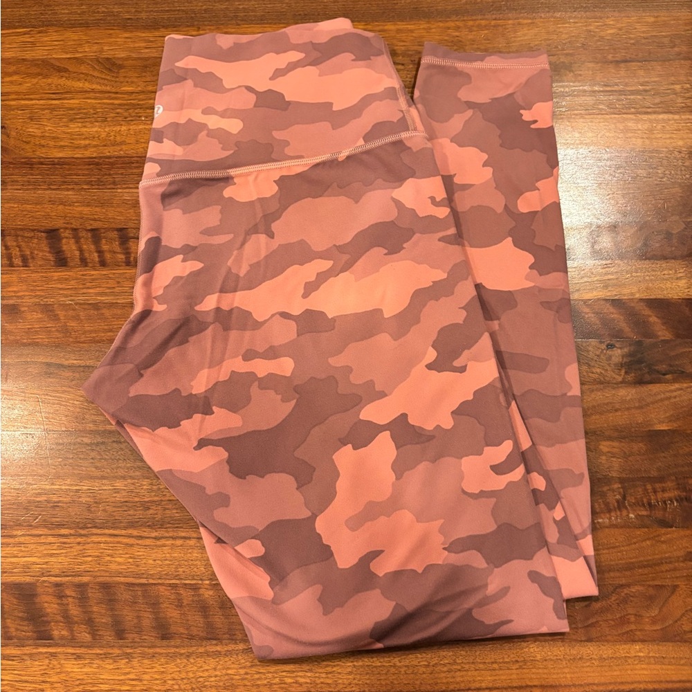 Lululemon align leggings pink/peach camo print size 14